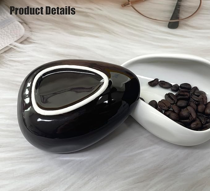 Newly Upgraded Coffee Bean Dosing Cup, Ceramic Dosing Dish for Coffee Beans, Ceramic Single Dose Measuring Tray, Coffee Bar Accessories (Solid Brown)