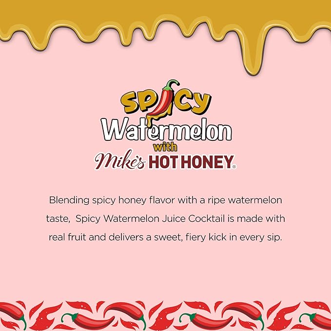 AriZona Watermelon, Fruit Juice Drink with Mikes Hot Honey - Big Can, 22 Fl Oz (Pack of 12)