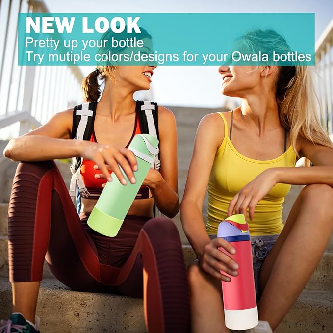 WK IEASON 2Pcs Silicone Boot for Owala Water Bottle, Protective Flask Bottom Cover Base for Owala FreeSip Twist and Flip Flask Water Bottle Accessories-2.83inch Bottom Diameter