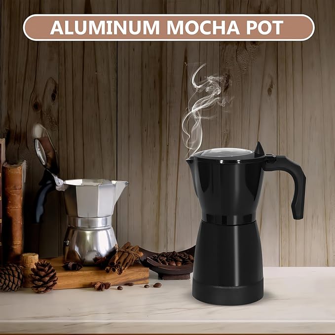 SHANGSKY Coffee Pot Electric Moka Pot 6 Cup, Espresso Coffee Maker Cafeteras Electricas Italian Coffee Maker Espresso Makers Portable Aluminum Electric Mocha Pot, Coffee Machine Moka Maker