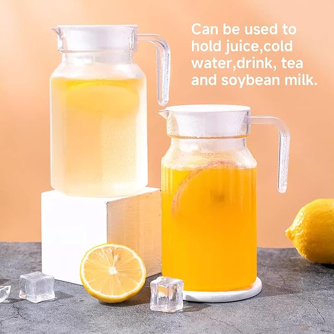 34 oz Acrylic Pitcher with Lid and Spout,1100ml Hot/Cold Water Jug for Iced Tea Pitcher for Coffee, Juice and Iced Tea Beverage Carafe with Lid (1100ml)
