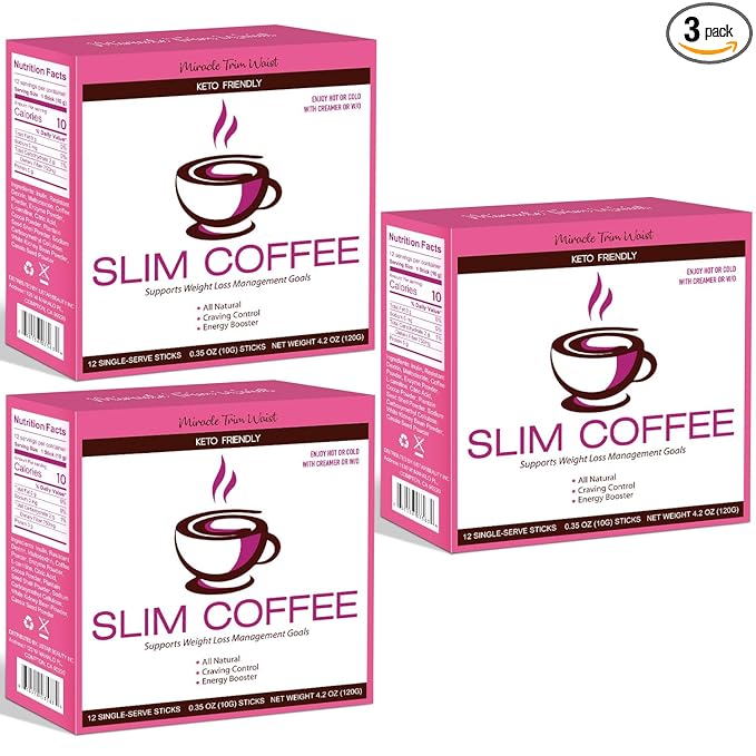 Skinny Coffee Green Coffee Bean Extract Powder | USTAR Slim Coffee with 12 Natural Health Blends Gluten-Free Instant Coffee for Energy & Metabolism, 360g (36 Sticks)