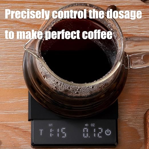 Rechargeable Kitchen Coffee Scale with Timers 0.1g High Precisions Electronic for Espresso and Pouring Over Coffee Rechargeable Digital