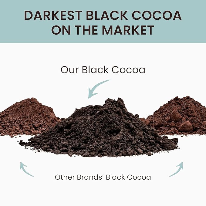 Black Cocoa Powder for Baking (1 lb) – Dutch Processed Dark Cocoa Powder, Alkalized, Unsweetened Chocolate Flavor | Natural Food Coloring Substitute | Vegan, Gluten & Sugar-Free, Keto Friendly
