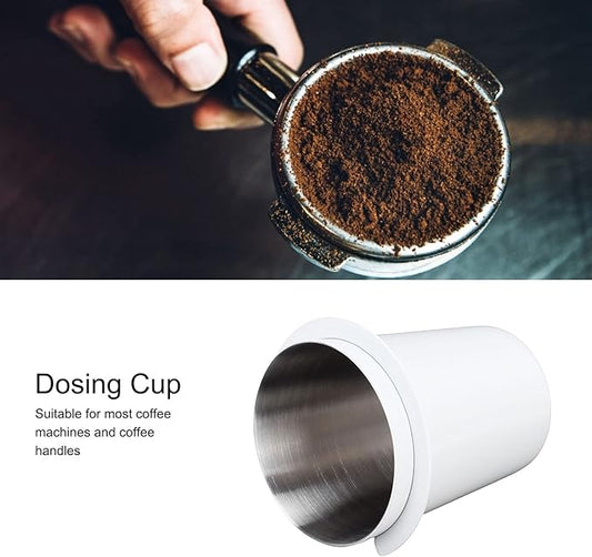 Tbest Ing Cup 58Mm,Coffee Dosing Cup 58Mm, Dosing Cup,Dosing Cup 5858Mm Coffee Dosing Cup Stainless Steel Coffee Handle Dosing Tool Accessoryblack (58mm White)