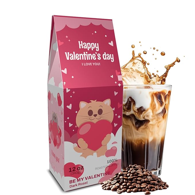 Be My Valentine – Friending 12 oz Whole Bean Coffee, Medium Roast – Small Batch Roasted Premium Arabica Beans, Brazilian Single Origin – Made in USA – Coffee Gift with Private QR Love Message
