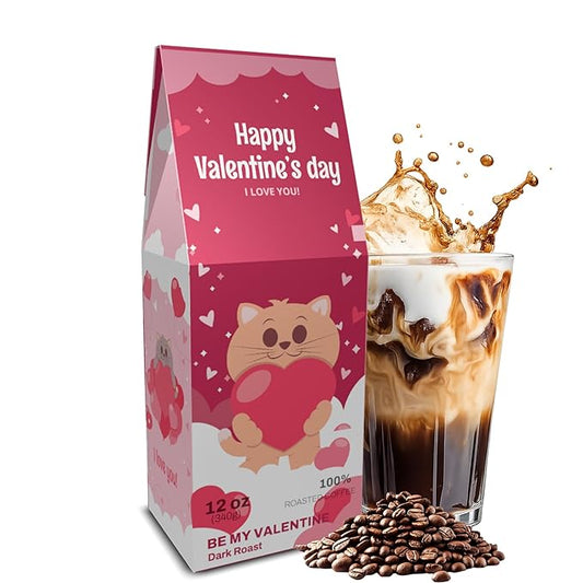 Be My Valentine – Friending 12 oz Whole Bean Coffee, Medium Roast – Small Batch Roasted Premium Arabica Beans, Brazilian Single Origin – Made in USA – Coffee Gift with Private QR Love Message
