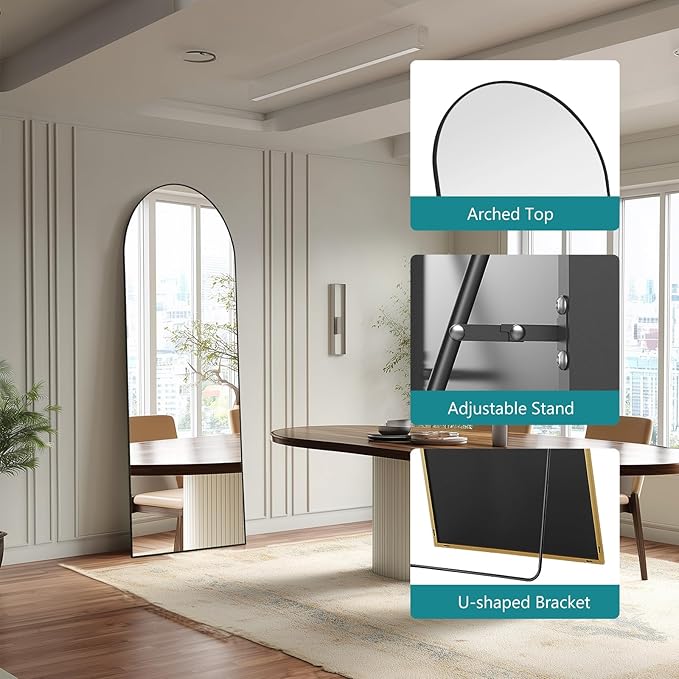 NEWBULIG Full Length Mirror, Upgraded Body Wall Mirrors with Shatter-Proof Glass, Floor Standing Mirror, Home Wall Decor