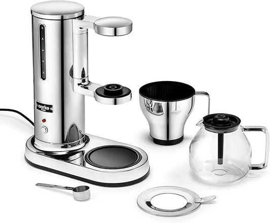 aarke Coffee Maker - Electric Drip Brewer with Automatic Drip-Stop, Glass Carafe, Brews Full Pot in Under 6 Minutes, SCA certified, Stainless Steel