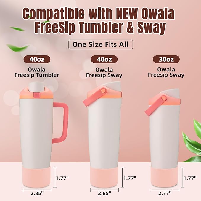 2PCS Silicone Boot Compatible with Owala 30oz & 40oz FreeSip Sway Bottles & Tumblers, Protective Anti-Slip Bottom Cover Sleeve for Freesip Sway Tumbler