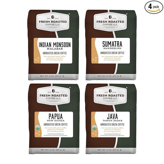 Fresh Roasted Coffee, Unroasted Indo-Pacific Home Roasting Starter Kit, Kosher