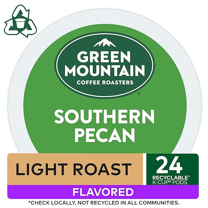 Green Mountain Coffee Roasters Southern Pecan, Single-Serve Keurig K-Cup Pods, Flavored Light Roast, 24 Count
