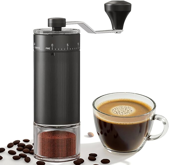 Mini Manual Coffee Grinder with 40 Adjustable Settings, Portable Hand Coffee Bean Mill with 30g Capacity, Conical Burr Coffee Grinder with Crank for Travel, Camping, Office, Espresso, Pour Over, etc