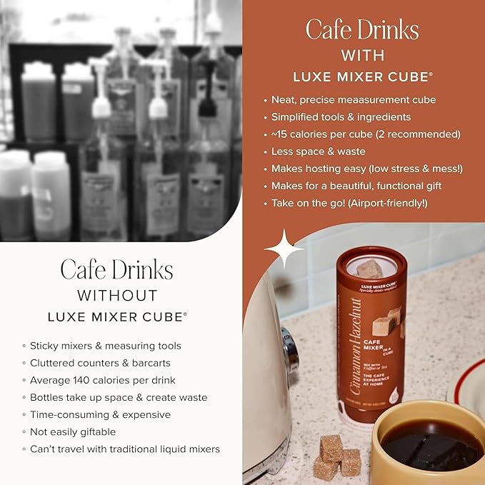 Luxe Mixer Cube Café Mixer Trio – Gourmet Sugar Cube Gift Set with White Chocolate Pistachio, Indulgent Biscotti & Salted Honey – Flavor Mixers for Coffee, Tea & Lattes – Great for Gifting, Hosting & Travel - By Teaspressa