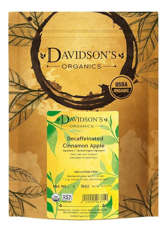 Davidson's Organics, Decaffeinated Cinnamon Apple, Loose Leaf Tea, 16-Ounce Bag