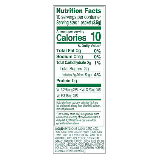 TRUE LEMON KIDS Groovy Grape (10 Packets) for Hydration - No Preservatives, No Artificial Flavors, No Artificial Sweeteners - Low Sugar Water Flavoring - Powdered Drink Mix for Kids
