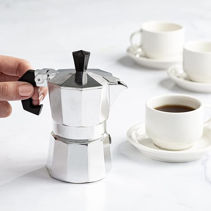 Primula Classic Moka Pot | 1-Cup Stovetop Espresso Maker | Italian & Cuban Café Style | Silver