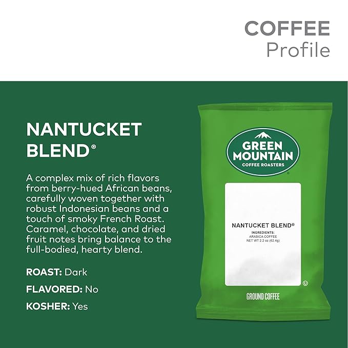 Green Mountain Coffee Roasters Nantucket Blend, Keurig Fractional Packs, 50 Count, 2.2 oz