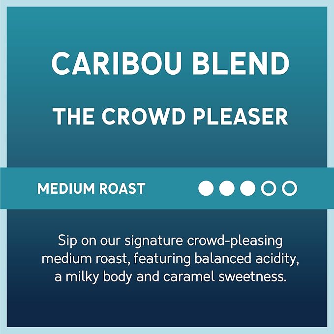 Caribou Coffee Medium Roast Ground Coffee | Caribou Blend | 20 Ounce Bag | Pack of 2