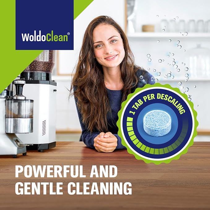 WoldoClean Coffee Machine Cleaner and Descaling Tablets - for 40 uses compatible with Keurig, Nespresso, Ninja, Delonghi, Miele & Coffee Maker Pot