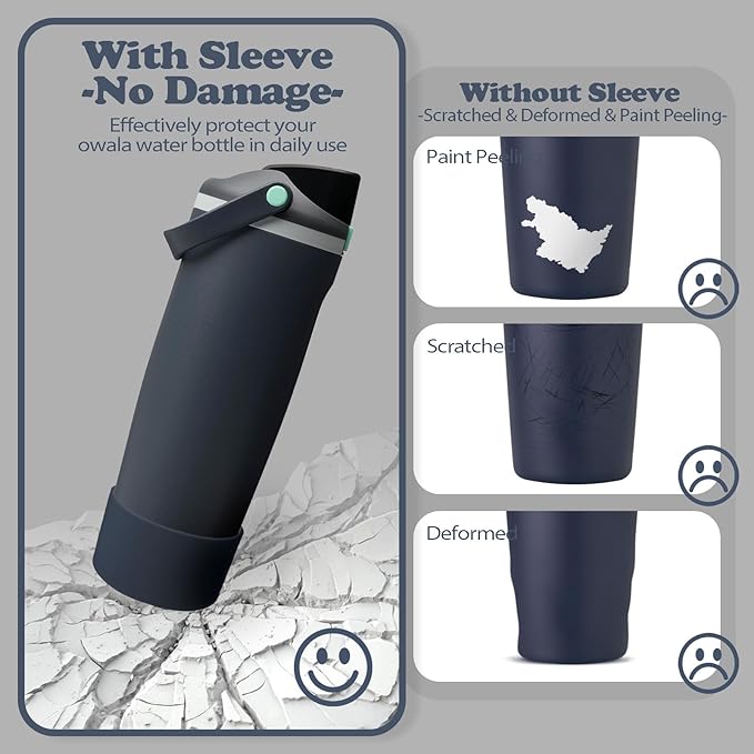 2PCS Silicone Boots for Owala 30oz & 40oz FreeSip Sway Bottles & Tumblers – Non-Slip, Scratch-Resistant, Stability Enhancer for Owala Accessories (Foggy Tide)
