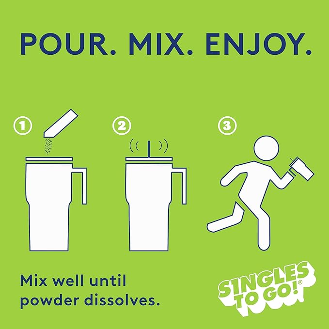 Jolly Rancher Singles To Go Powdered Drink Mix, Green Apple, 72 Total Servings, Sugar-Free Drink Powder, Just Add Water, 0.62 Ounce (Pack of 12)