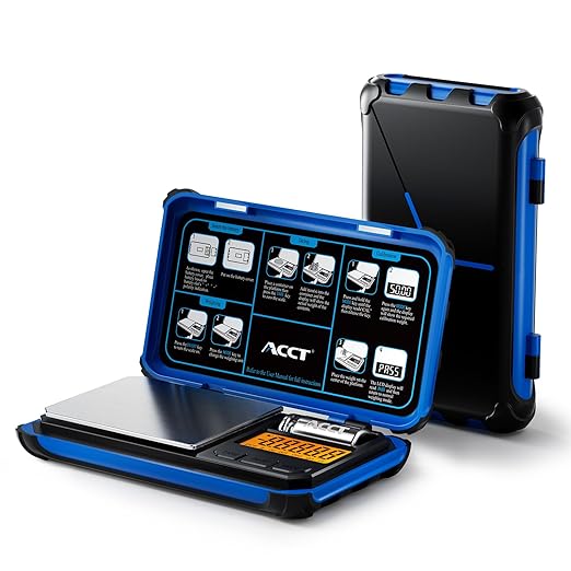 ACCT Precision Pocket Scale, 200gx0.01g Jewelry gram Scale, Digital Food Scale with LCD Display, one-Click Conversion 6 Units, Mini Scale for Kitchen/Powder/Coffee/Coins(Battery Included)