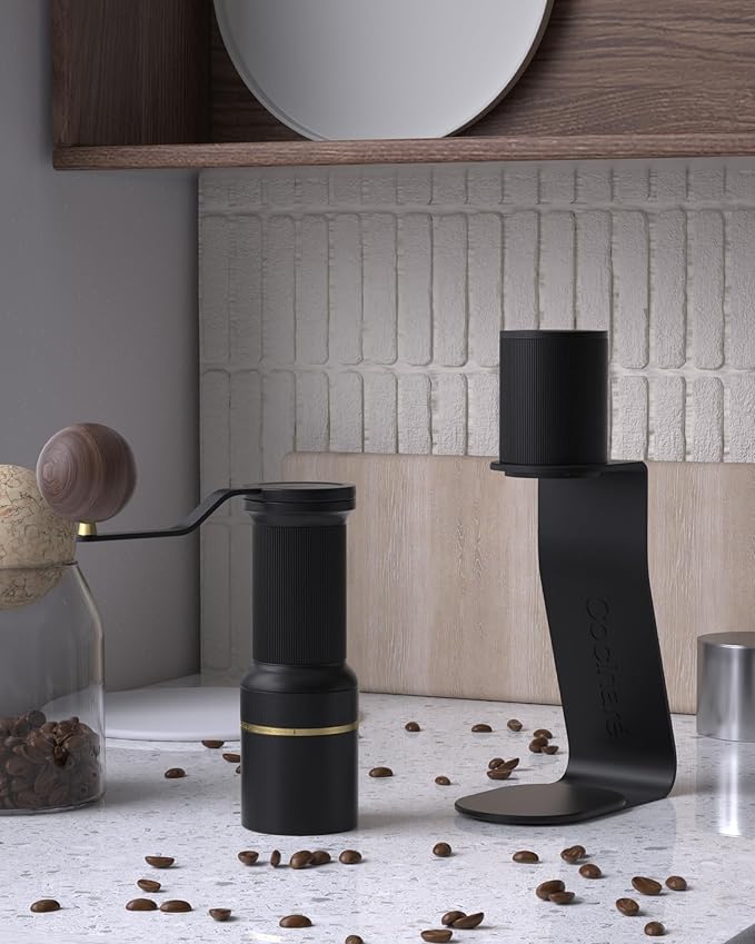 Cocinare ESSENCE DUO B38 Ultra Coffee Grinder - Electric Wireless 2-in-1 Removable Countertop Manual Grinder Kit, 80 Precision Setting, GhostEdge Burr - Design for Pour-over & Espresso(Obsidian Black)