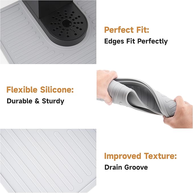 Silicone Coffee Mat for Keurig K-Mini Coffee Maker, Coffee Bar Accessory for Countertop, Espresso Machine Accessories, Splash-proof Design, Dishwasher Safe