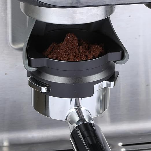 FIRJOY 54mm Espresso Dosing Funnel for Breville Barista Portafilters (Aluminum Alloy-Black)