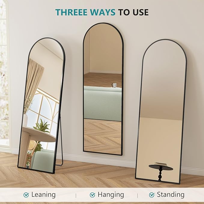 NEWBULIG Full Length Mirror, Upgraded Body Wall Mirrors with Shatter-Proof Glass, Floor Standing Mirror, Home Wall Decor