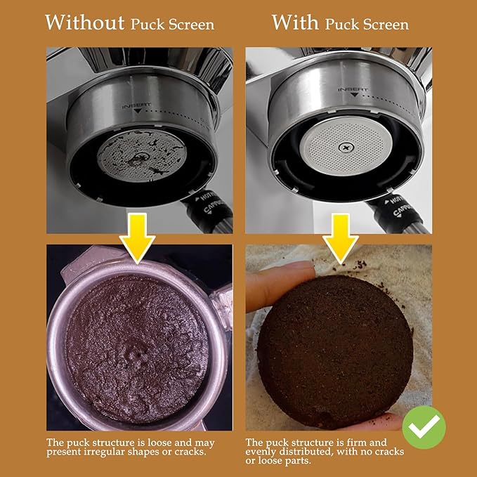 58.5mm Puck Screen - 2 PCS Coffee Puck Screen for 58.5mm Portafilter, Stainless Steel Espresso Puck Screen 1.7mm Thickness 150μm, Reusable Portafilter Puck Screen Barista Accessories