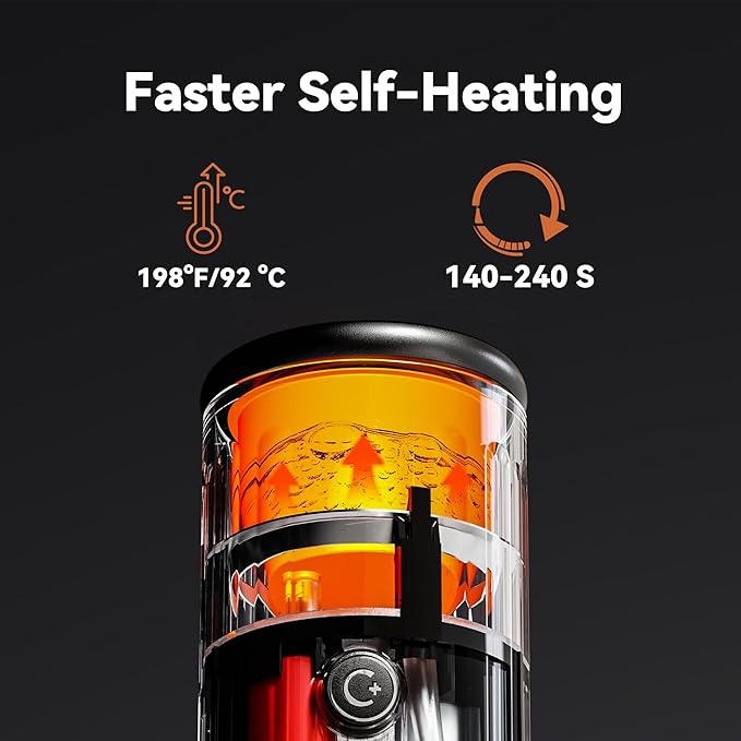 CERA+ Self-Heating Portable Espresso Machine,Up to 8 Cups per Charge & 20 Bar, 3 * 4500mAh, CERApresso Works with NS Capsules & Grounds, Electric Coffee Maker for Camping,Hiking,Office,Car,Travel