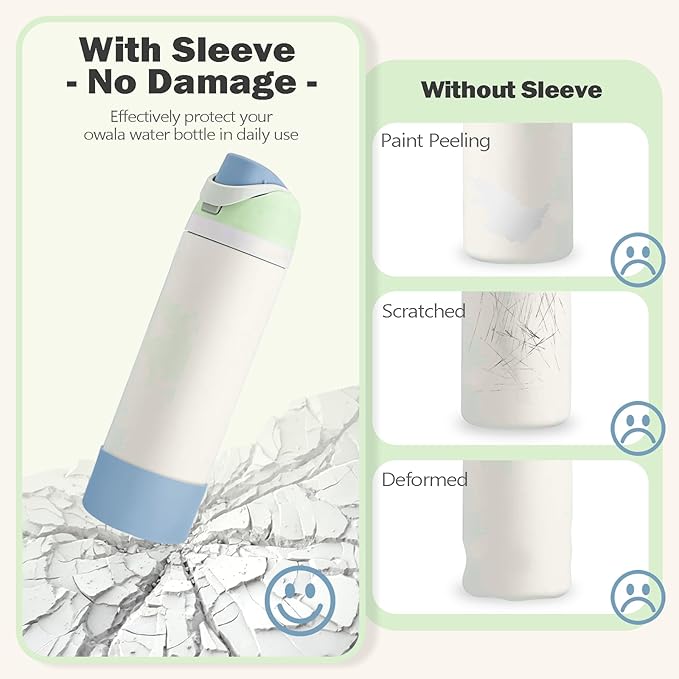 2PCS Silicone Boot for Owala 24oz FreeSip Water Bottle, Anti-Slip Scratch-Resistant Bottom Sleeve, Protective Sports Bottles Accessories, BPA-Free