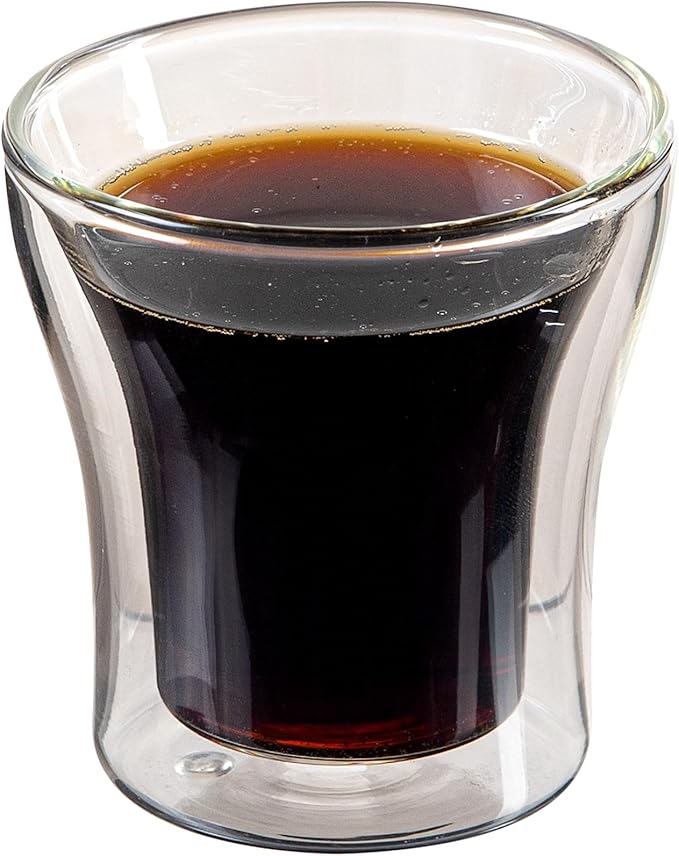 Restaurantware Espresso Shot Glasses 12 Case 3.38 Ounce Double Wall Insulated Borosilicate Glass Clear For Hot And Cold Beverages