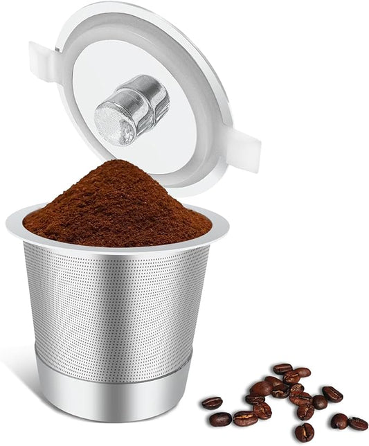 Reusable K Cups Campatible with Keurig 1.0 Coffee Maker,Stainless Steel Reusable Coffee Pods with Heat Resistant Handles Innovative Design (1Pack)