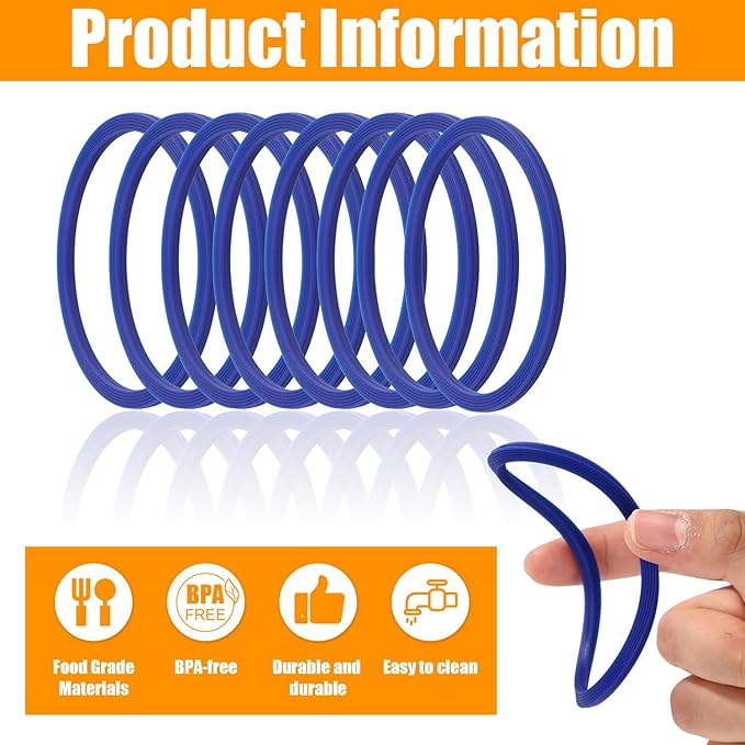 8pcs Water Bottle Sealing Ring Replacement for Owala FreeSip, Silicone Lid Seal O Ring Gaskets Water Bottle Replacement Parts Accessories for Owala Cup 24/25/32/40 oz (Dark Blue)