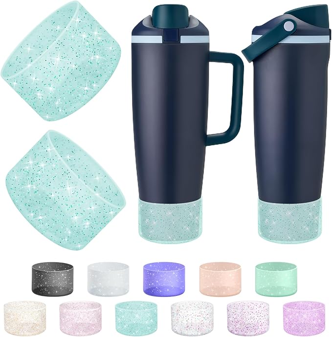 2PCS Silicone Boot Compatible with Owala 30oz & 40oz FreeSip Sway Bottles & Tumblers, Protective Anti-Slip Bottom Cover Sleeve for Freesip Sway Tumbler