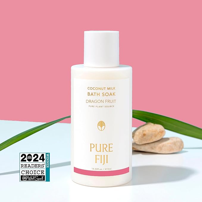 Pure Fiji Coconut Milk Bath Soak, Dragon Fruit(14oz/415ml)