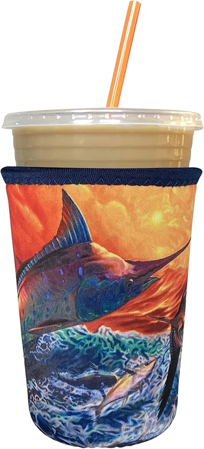 Koverz Iced Coffee Sleeve, Insulated Neoprene Cup Sleeve, Fits a 24 Oz. Coffee Cup, Washable and Reusable, Iced Coffee Accessories, Medium Reflective Chaos by Jason Mathias