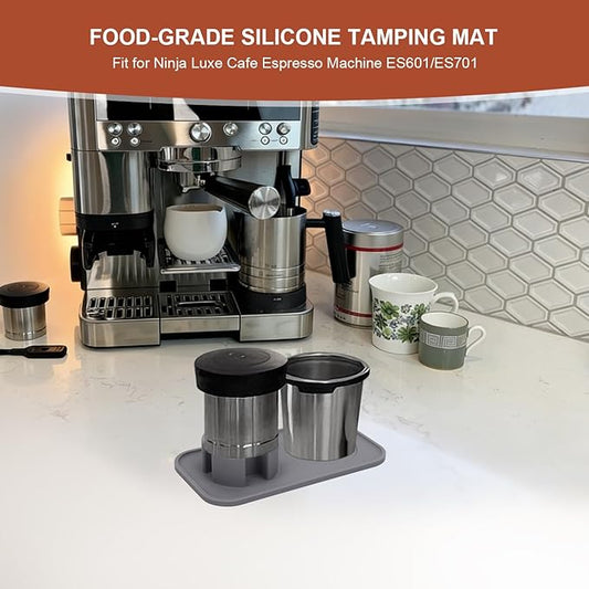Tamping Mat for Ninja Luxe Cafe Espresso Machine ES601/ES701 – Food-Grade Silicone Base Tamper Holder – Non-Slip Tray Accessories for Ninja Luxe Cafe - Grey