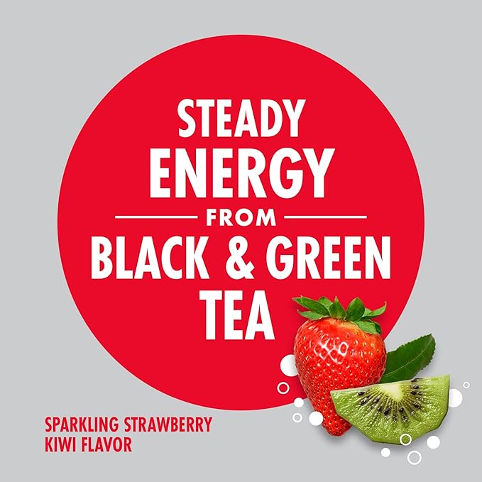 V8 +ENERGY Strawberry Kiwi Energy Drink, Made with Real Vegetable and Fruit Juices, 11.5 FL OZ Can (6 Packs of 4)