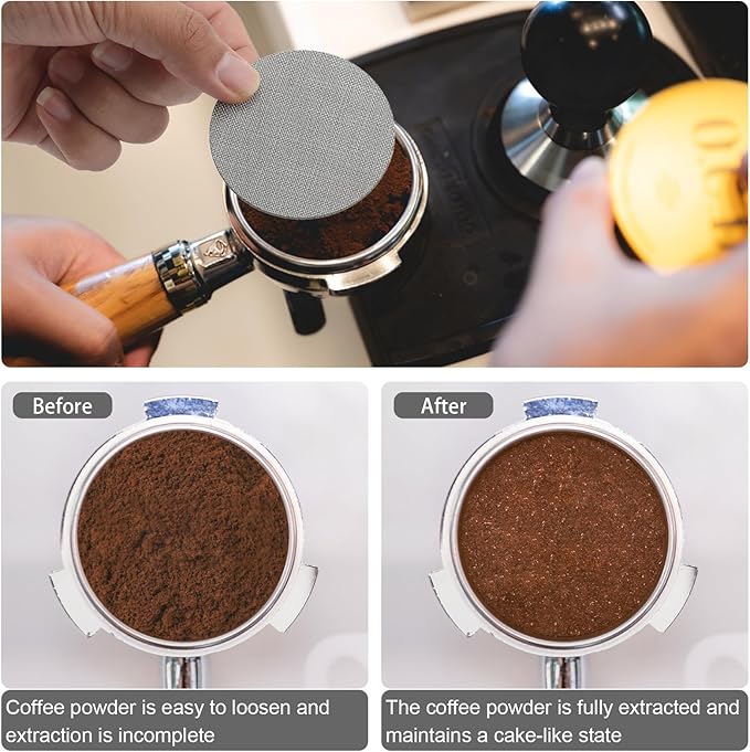 2pcs 51mm Espresso Screen Filter, 316 Stainless Steel Espresso Puck Screen 150μm Reusable Espresso Portafilter Puck Screen Sturdy Coffee Screen Filter Mesh for Espresso
