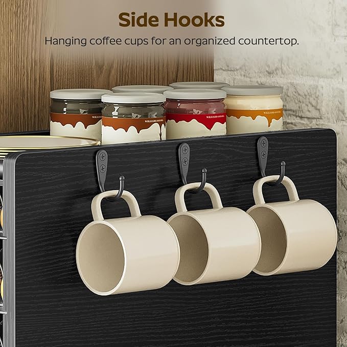 Coffee Pod Drawer Holder, 72 Pods Large Capacity, 4 Tier Holder for Vertuo, Coffee Pod Organizer for Countertop, Storage Rack for Nespresso Vertuo Pods, Space Saving, Black KH06BB