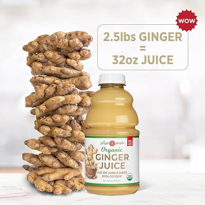 99% Pure Organic Ginger Juice by The Ginger People – Digestive Health, Premium Quality, 32 Fl Oz Bottle (Pack of 2)
