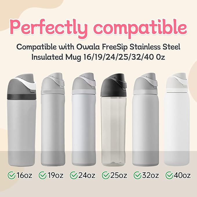 5pcs Replacement Stopper Seal Compatible with Owala FreeSip 24oz 32oz,Water Bottle Lid Insert Cap Rubber Seal Parts for Owala 16/19/24/32/40oz Spout Gasket Mouth piece Accessories F7