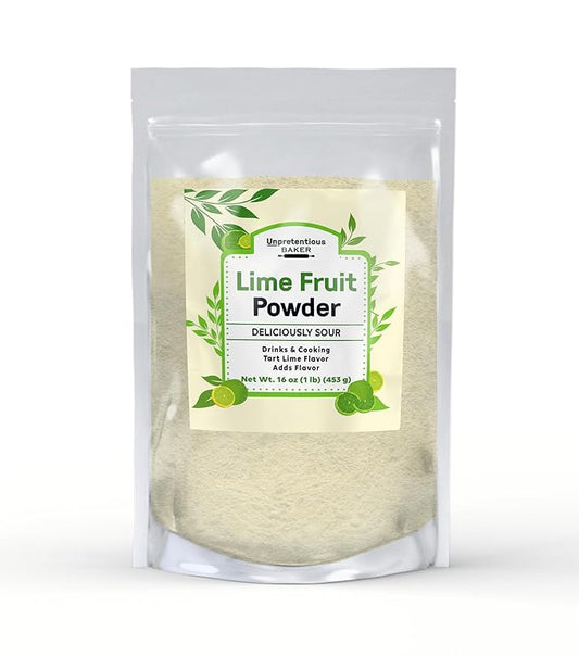 Unpretentious Lime Fruit Powder (1 lb) Delicious Sour Flavor, Baking Additive, Adds Flavor to Drinks