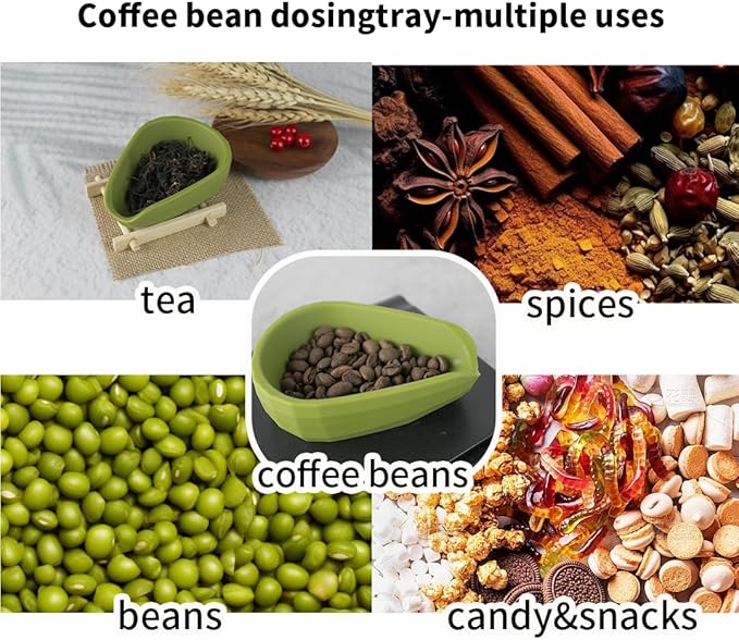 5 Pack Professional Silicone Coffee Bean Dosing Cup, Spray Bottle, WDT Espresso Coffee Stirrer Tool, Bean Spoon, Cleaning Brush，Coffee Bar Accessories for Static Reduction (White)