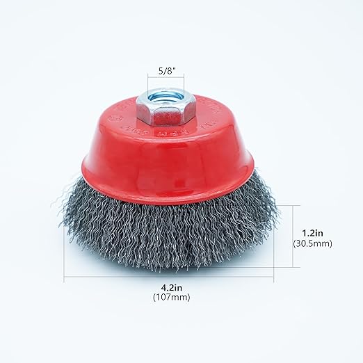 Eco Walker 4 Inch Wire Cup Brush Set for Angle Grinder Ideal for Paint Stripping and Heavy Duty Conditioning, 5/8-11 Threaded Arbor (2)