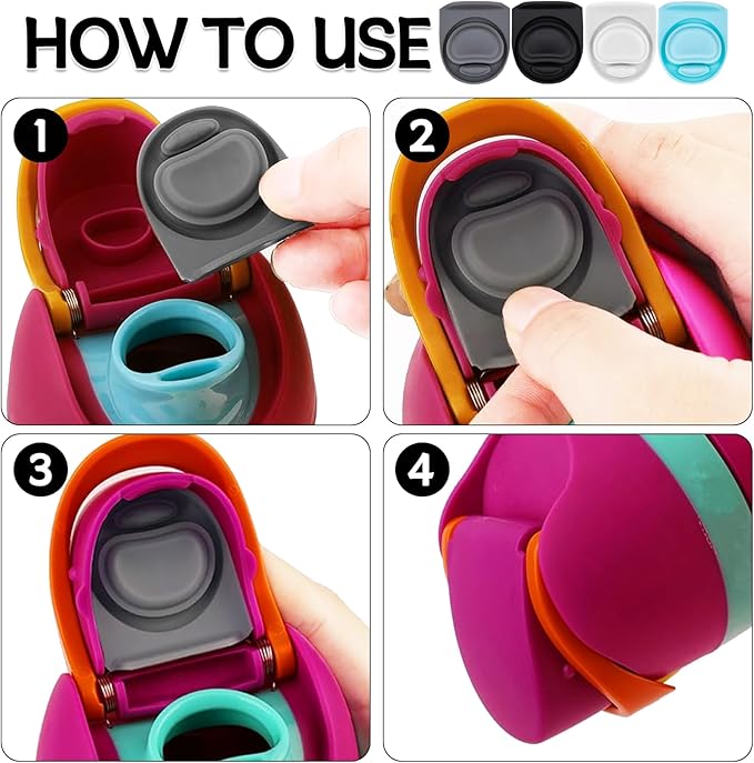 4 Pcs Replacement Stopper Compatible with Owala FreeSip 16oz 32oz,Water Bottle Top Gasket Lid for Owala 16/19/24/32/40oz Seal Mouth Cap Silicone Stopper Parts Insert Accessories(4 Colors 1)